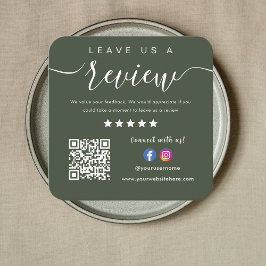 Laat ons een Review Facebook Instagram Logo QR Cod Vierkante Visitekaartje