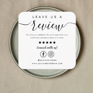 Laat ons een Review Facebook Instagram Logo White Vierkante Visitekaartje
