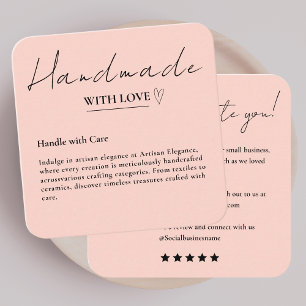 Laat ons een Review handgemaakt met liefde blush r Vierkante Visitekaartje