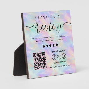 Laat ons een Review iriserende opaal stijlvolle QR Fotoplaat