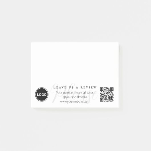 Laat ons een review Logo QR code Business Post-it® Notes (Voorkant)