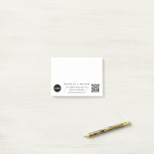 Laat ons een review Logo QR code Business Post-it® Notes (Op bureau)