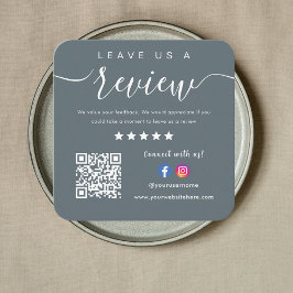 Laat ons een Review Navy Facebook Instagram Logo Vierkante Visitekaartje