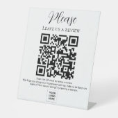 Laat ons een review QR-code achter Reclamebord Met Voetstuk (Voorkant)