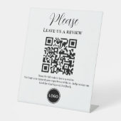 Laat ons een review QR-code achter Reclamebord Met Voetstuk (Voorkant)