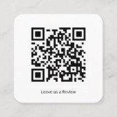 Laat ons een review QR-code achter Vierkante Visitekaartje (Achterkant)