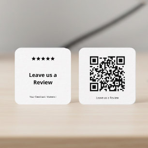 Laat ons een review QR-code achter Vierkante Visitekaartje