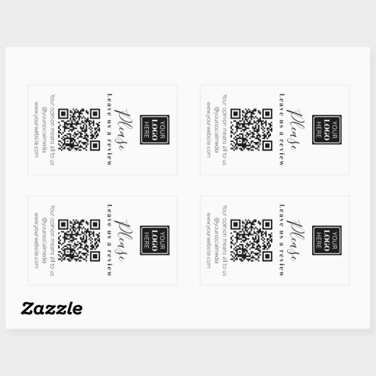 Laat ons een Review QR code Business Rechthoekige Sticker (Vel)