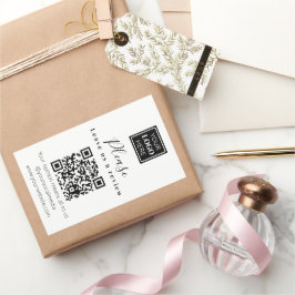 Laat ons een Review QR code Business Rechthoekige Sticker