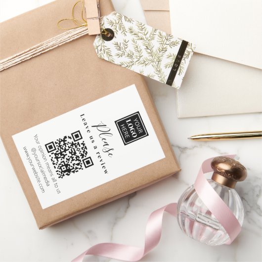 Laat ons een Review QR code Business Rechthoekige Sticker (Geschenken)