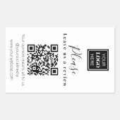 Laat ons een Review QR code Business Rechthoekige Sticker (Voorkant)