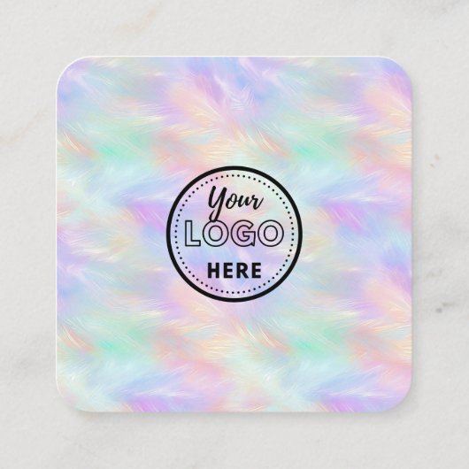 Laat ons een Review QR code iriserend stijlvol Log Informatiekaartje (Achterkant)