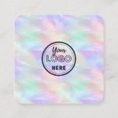 Laat ons een Review QR code iriserend stijlvol Log Vierkante Visitekaartje (Achterkant)