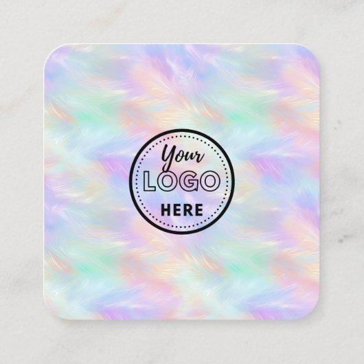 Laat ons een Review QR code iriserend stijlvol Log Vierkante Visitekaartje (Achterkant)