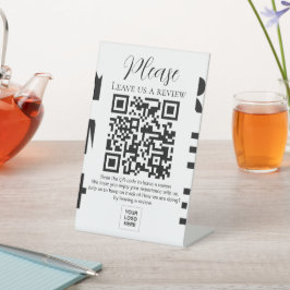 Laat ons een Review QR-code met uw eigen achtergro Reclamebord Met Voetstuk
