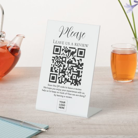 Laat ons een review QR-code Pedestal Sign achter Reclamebord Met Voetstuk (Insitu)