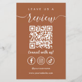 Laat ons een Review QR Code Social Media Logo Flyer (Voorkant)