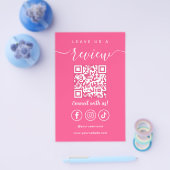 Laat ons een Review QR Code Social Media Logo Flyer (Enkel)