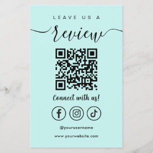 Laat ons een Review QR Code Social Media Logo Flyer