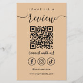Laat ons een Review QR Code Social Media Logo Rust Flyer (Voorkant)