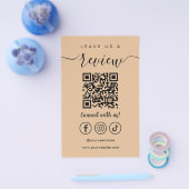 Laat ons een Review QR Code Social Media Logo Rust Flyer (Enkel)