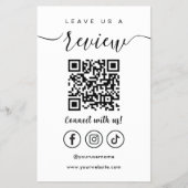 Laat ons een Review QR Code Social Media Logo Whit Flyer (Voorkant)