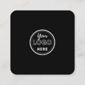 Laat ons een Review QR Code Social Media Logo Zwar Vierkante Visitekaartje (Achterkant)