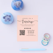 Laat ons een Review Social Media Logo Blush Pink Flyer (Enkel)