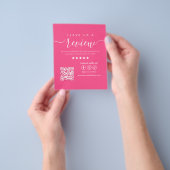 Laat ons een Review Social Media Logo Hot Pink Flyer (Hand)