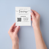 Laat ons een Review Social Media Logo Trendy White Flyer (Hand)