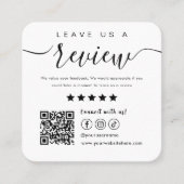 Laat ons een Review Social Media QR Code Logo Whit Vierkante Visitekaartje (Voorkant)