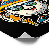 Laat Ons Feest Cinco De Mayo Golfbal Sombrero Golf Poster (Hoek)