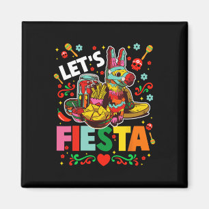 Laat ons feest Cinco De Mayo Mexicaans feest Mexic Magneet