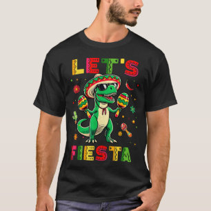 Laat ons feest Dinosaurus Cinco De Mayo Jongens Ki T-shirt