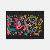 Laat Ons Feest Mexican Roze Flamingo Cinco De Mayo Fleece Deken (Voorkant (Horizontaal))