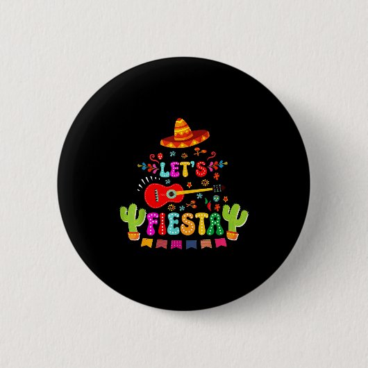 Laat ons feest vieren cinco de mayo grappige Mexic Ronde Button 5,7 Cm (Voorkant)
