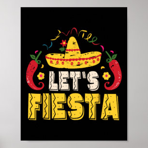 Laat ons feest vieren Grappige Cinco De Mayo Mexic Poster
