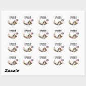 Laat ons feestvieren Hond Puppy Verjaardagsfeestje Ronde Sticker (Vel)