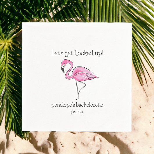 Laat Ons Flock Up Flamingo Bachelorette  Servet