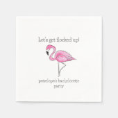 Laat Ons Flock Up Flamingo Bachelorette  Servet (Voorkant)