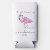 Laat Ons Flock Up Flamingo Vrijgezellenfeest  Seltzer Blikjeskoeler (Achterkant)