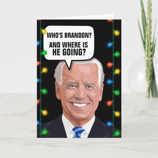 LAAT ONs GA BRANDON JOE BIDEN GRAPPIGE KERSTKAARTE Kaart (Voorkant)