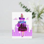 Laat ons gaan winkelen briefkaart (Staand voorkant)