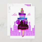 Laat ons gaan winkelen briefkaart (Voorkant / Achterkant)