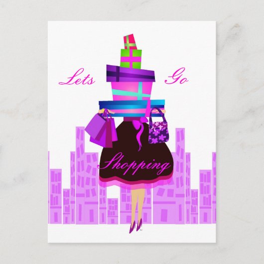 Laat ons gaan winkelen briefkaart (Voorkant)