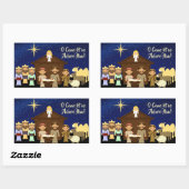 Laat ons hem aanbidden, Kerstmis Geboorte Rechthoekige Sticker (Vel)