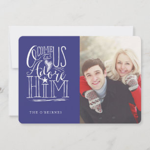 Laat ons hem vijf uur per week zeven kerstfoto's W Feestdagenkaart