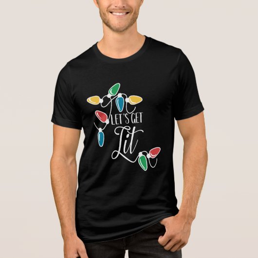 Laat ons Lit Holiday Lichten halen Tri-Blend Shirt (Voorkant)