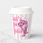 Laat ons meiden naar Disco Cowgirl Bachelorette Papieren Bekers (Voorkant)