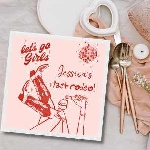 Laat ons meiden naar Disco Cowgirl Bachelorette Servet